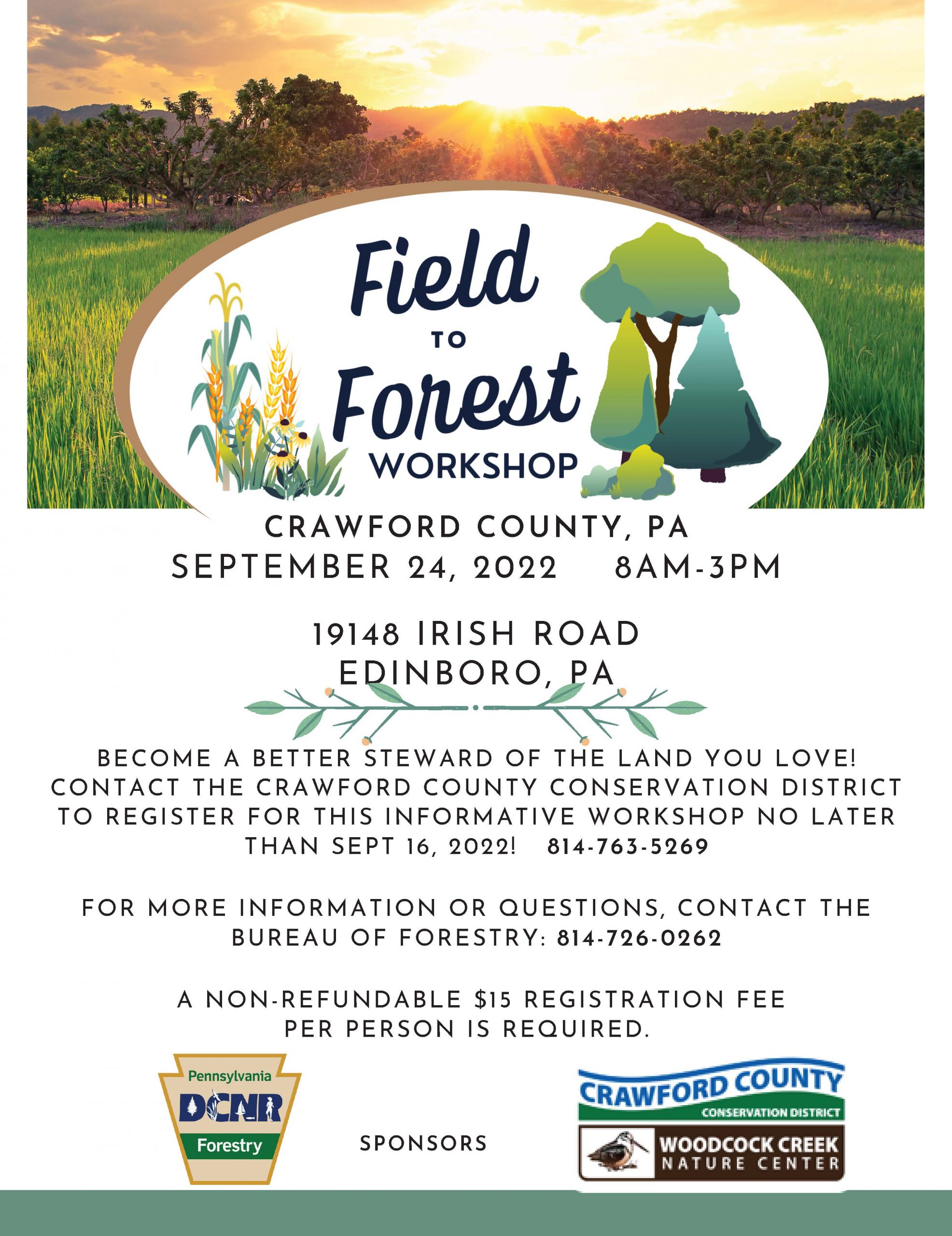 Registration Open for Field to Forest Workshop - Crawford County ...